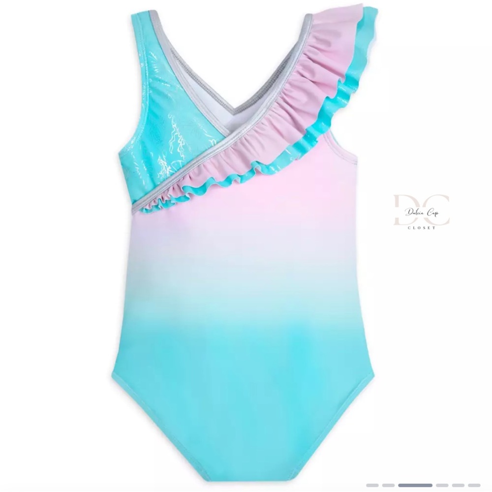 DISNEY Ariel Swimsuit for Girls - The Little Mermaid Size 5-6 - Picture 2 of 5